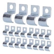 20 stuks buisklemmen met n gat, verzinkt roestvrij staal, voor rubberen ringen en stalen buizen van 16 mm