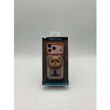 Nimmy Cool &amp; Cute 2.0 Bear Case with MagSafe Stand for iPhone 17 Pro 6.3" Grey Orange - N-YJKM-CXZJZH-IP17-PRO-011-A