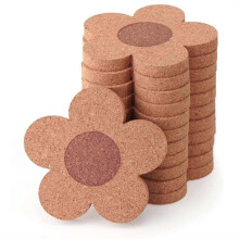 12er-Pack Kork-Getränkeuntersetzer, saugfähig, wiederverwendbar, in Blumenform (4 Zoll)