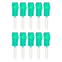 20 Stück LED-Kunststoffhalterung mit Blende, PC-Anzeigeleuchte, Flugzeuglampenschirmkomponente, 5 mm, grünes Licht