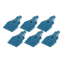 ABS kunststof luchtstraalmondstuk met platte kop, luchtblaasmondstuk met meerdere gaten (blauw, 6 stuks)