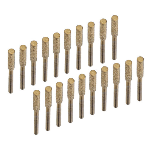 20Pcs Chainsaw Sharpener Burr Grinding Head Rotating File Sharpening Tool Set KitGold 4.8mm
