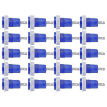 20 Stück Bananenstecker-Anschlussklemmen-Adapter aus Messing, sichere Schweißausführung, Erdungsanschluss 4 mm 402 1 kV 32 A, blau