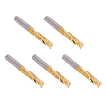 Set van 5 spiraalvormige freesbits van snelstaal voor CNC-bewerking, afmetingen 6 x 25 x 50 mm