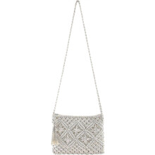 Vintage geweven stro schoudertas voor dames, witte kleine strandtas 26x19cm