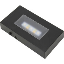 USB-aangedreven, veelkleurige LED-displayvoet voor kristallen beeldjes en sieraden, verstelbare rechthoekige standaard (zwart)
