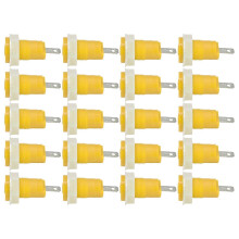 20 stuks banaanstekkeradapters van messing, veilig lasbaar, aardingsaansluiting, 4 mm, 402 1 kV, 32A geel