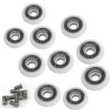 Set van 8 vervangingswielen van 19 mm voor douchedeuren, voor soepel schuiven.