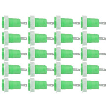 20 Stück Bananenstecker-Anschlussklemmen-Adapter aus Messing, sichere Schweißausführung, Erdungsanschluss, 4 mm, 402 Ω, 1 kV, 32 A, grün