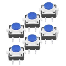Lot de 20 boutons-poussoirs tactiles momentanés à LED, 12 x 12 x 7,3 mm, bleus