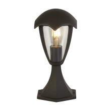 Paletto Campanula Alluminio Grigio Policarbonato Trasparente 1 Luce E27 30cm