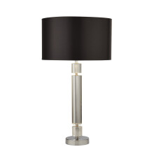 Lampada da Scrivania Contemporanea Kylie Vetro Cromo Acciaio Nero 1 Luce E27