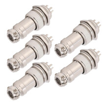 5 Stück Luftfahrt-Steckverbinder (männlich/weiblich) für Kabelverteiler, Stromversorgung, Chassis, Metallanschlüsse, GX16, 16 mm, 450 V, 6-polig