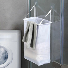 Opvouwbare wasmand voor wandmontage, kledingorganizer voor de badkamer met opbergtas