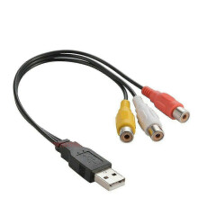 USB 2.0 auf 3 RCA RGB AV-Konverterkabel für HDTV, PC, DVD – HD-Video-Audio-Adapter