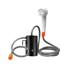 Ducha portátil para exteriores con bomba recargable USB y resistente al agua IPX7, ideal para acampar, hacer senderismo y viajar.