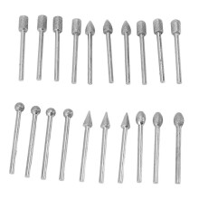 Set van 20 roterende slijpbits met 3 mm schacht voor glas, metaal en jadesteen.