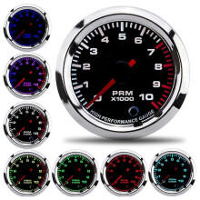 Universele 52 mm/2 inch 7-kleuren toerenteller 0-10K RPM-meter voor auto en motorfiets