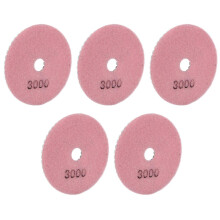 5-teiliges Set mit 4-Zoll-Diamant-Nasspolierpads, weichen Schleifscheiben für Marmor, Granit und Keramik, Körnung 3000