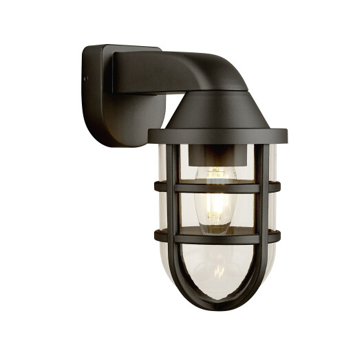 Searchlight Applique Contemporanea Mare Policarbonato Nero Trasparente 1 Luce E27