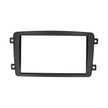 Embellecedor de radio estéreo para coche 2 DIN con DVD y marco de audio para salpicadero, compatible con Mercedes Benz Clase C W203 02-04
