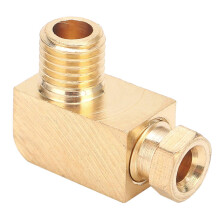 Messing 90 graden elleboogstuk compressiebuis fitting connector adapter voor oliesmeersysteem PL408 4 mm / 0,16 inch M8 x 1
