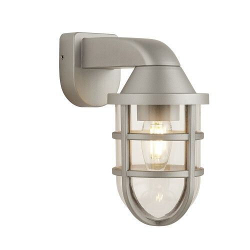 Searchlight Applique Contemporanea Mare Policarbonato Argento Trasparente 1 Luce E27