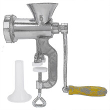 Fleischwolf, manueller Haushalts-Fleischwolf aus Aluminiumlegierung, Wurstwolf, Pfeffermühle, Gewürzmühle mit Wurstfüllrohr, Lebensmittelmühle