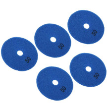 5-teiliges Set mit 4-Zoll-Diamant-Nasspolierpads, weichen Schleifscheiben für Marmor, Granit und Keramik, 50 Körnungen