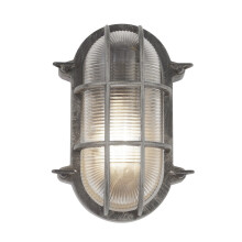 Plafoniera esterno Vintage - Decò Paratia Alluminio Nero Trasparente 1 Luce E27
