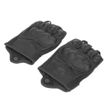 Halbfinger-Motorradhandschuhe aus Leder, atmungsaktiv, rutschfest, schützend, zum Fahren und Radfahren geeignet.