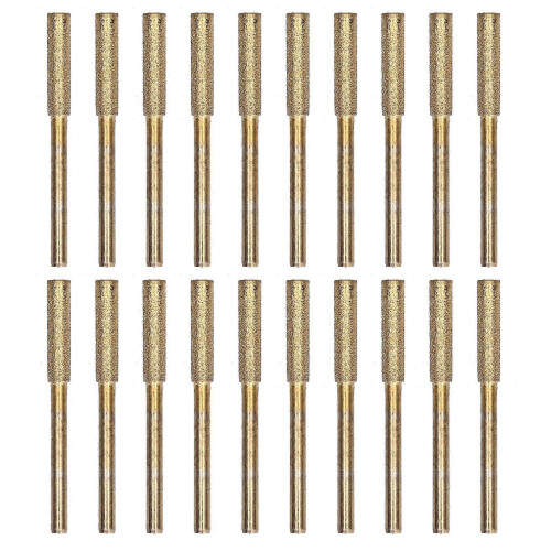 20Pcs Chainsaw Sharpener Burr Grinding Head Rotating File Sharpening Tool Set KitGold 4.8mm 2