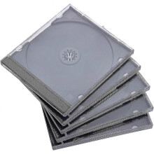 Standard-CD-Hülle aus transparentem Material mit vormontiertem schwarzem Tray – 25er-Packung