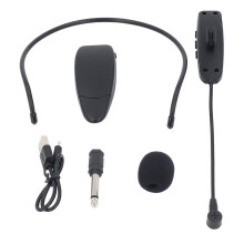 2.4G draadloze headsetmicrofoon met stabiele transmissie tot 10 meter, ruisonderdrukking en helder geluid. Draadloos headsetmicrofoonsysteem.