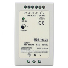 Alimentation à découpage BERM sur rail DIN MDR10024 : Sortie 100 W/24 V/1,3 A, Entrée 100-240 V CA
