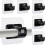 Self-Adhesive Curtain Rod Holders 6 Pack, No Drill Adjustable Wall Brackets Black 1