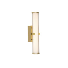 Applique Moderna MORSETTO Acciaio Oro Vetro Bianco Led 19W 3000K