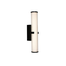 Applique Moderna MORSETTO Acciaio Nero Vetro Bianco Led 19W 3000K