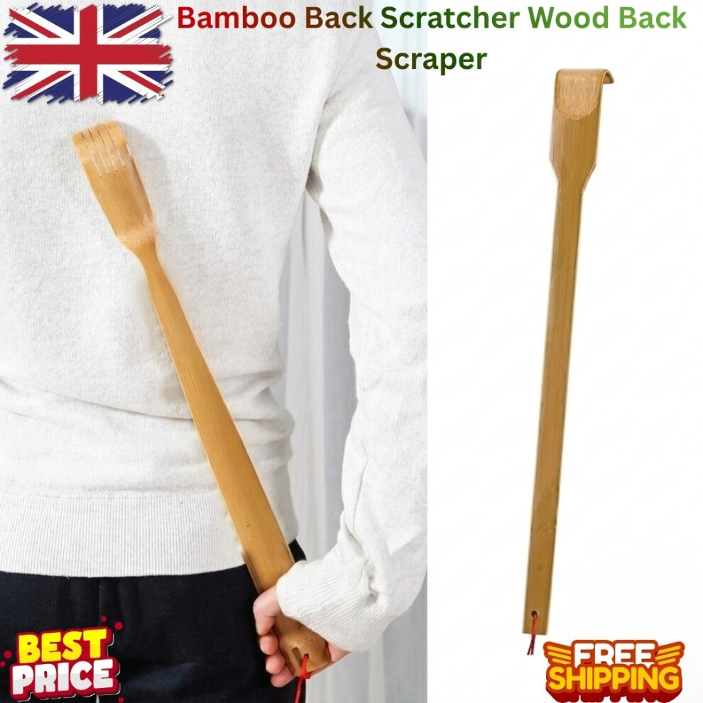 Bamboo Back Scratcher Wood Back Scraper Massager Body Itch Relief Tool UK Stock