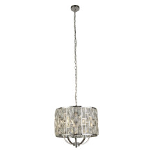 Lampadario Classico gioiello Acciaio Cromo Vetro Trasparente 5 Luci E14