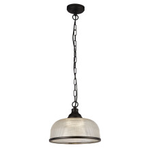 Sospensione Contemporanea Highworth Acciaio Nero Vetro Trasparente 1 Luce E27
