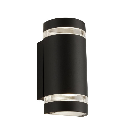 Searchlight Applique Sheffield Alluminio Nero Policarbonato Trasparente 2 Luci GU10