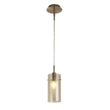 Sospensione Contemporanea Duetto 3 Acciaio Ottone Vetro 1 Luce E14