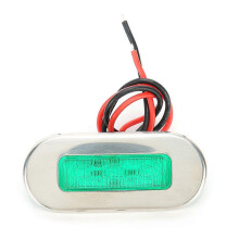 12V roestvrijstalen LED-signaallamp voor maritieme toepassingen, waterdichte navigatie-indicator voor boot en jacht (groen)