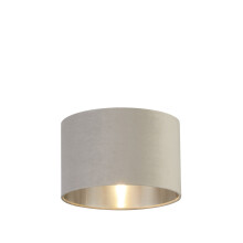 Paralume Contemporaneo Tamburo Acciaio Grigio Velluto Grigio 1 Luce D28cm