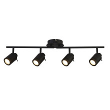 Plafoniera Contemporanea Sansone Acciaio Nero Policarbonato 4 luci GU10