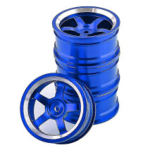 4 llantas metálicas de 52 mm para coche RC Drift 1/10 Sakura, compatibles, color azul oscuro.