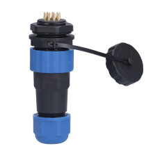 Luchtvaartstekker IP68 waterdichte connector met achterste moer, mannelijk/vrouwelijk, stootklem 5A SP20