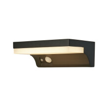 Applique Solare Alluminio Nero Policarbonato Bianco Led 2W 3000K luce bassa
