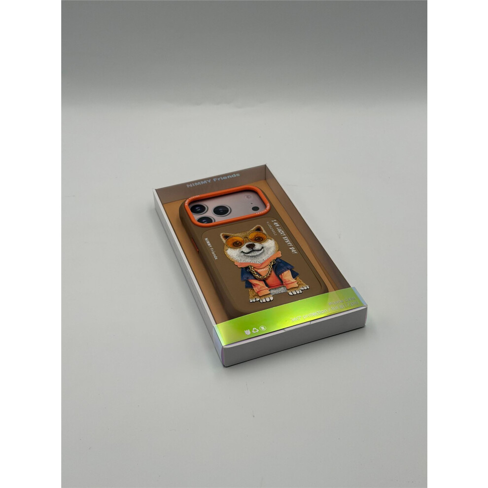 Nimmy Glasses Cool Dog Case With Magsafe For Iphone 17 Pro 6.3" Brown Orange - N-Yj-Ip17-Pro-012-A Orange,Brown 6971080313608